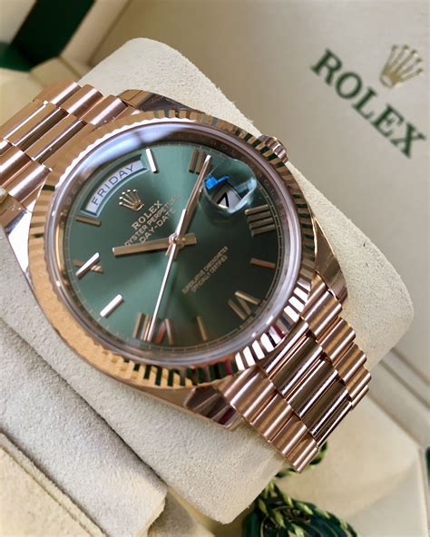 rose gold rolex green face|rolex rose gold watch price.